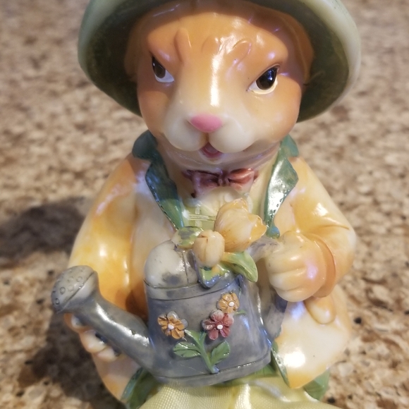2 Shelf Sitting EASTER BUNNIES w Dangle Legs - Picture 6 of 16